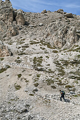 Image showing Trekking in Dolomites, Italy