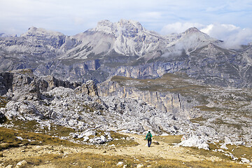 Image showing Trekking in Dolomites, Italy