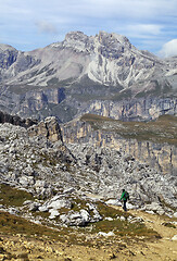 Image showing Trekking in Dolomites, Italy