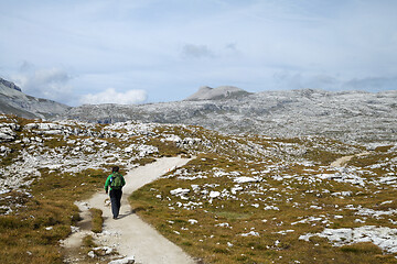 Image showing Trekking in Dolomites, Italy