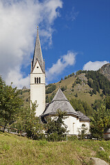 Image showing Small church in Dolomites