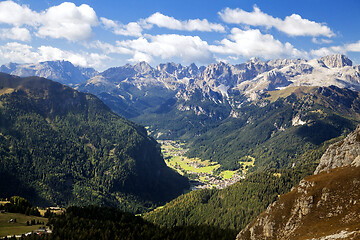 Image showing Village in Dolomites