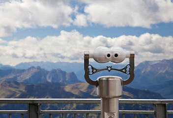 Image showing Binocular viewer in Dolomites