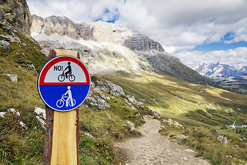 Image showing Mountain road in Dolomites