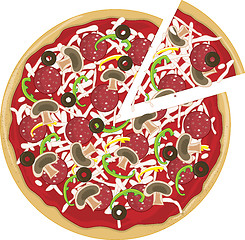 Image showing Pizza Slice Apart
