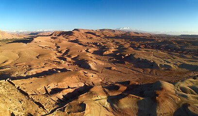 Image showing Aerial panorama of Atlas Mountains