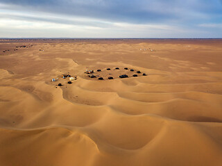 Image showing camping site in Sahara desert Africa