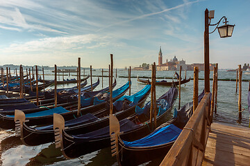 Image showing Gondolas on Canal Grande in Venice Italy