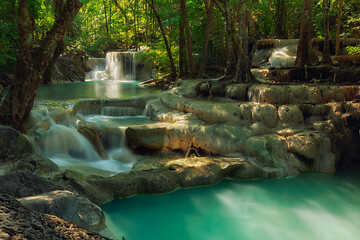 Image showing Erawan Waterfall in Thailand