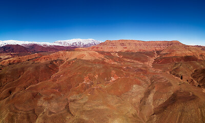 Image showing Aerial panorama of Atlas Mountains