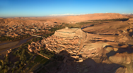 Image showing Aerial panorama of Ait Ben Haddou in Morocco