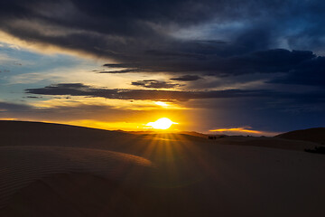 Image showing dramatic sunset in desert