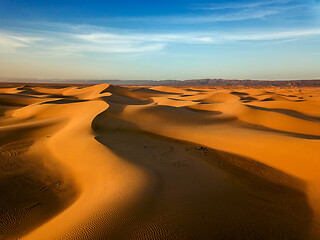 Image showing Sand dunes in Sahara desert