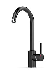 Image showing Black kitchen faucet