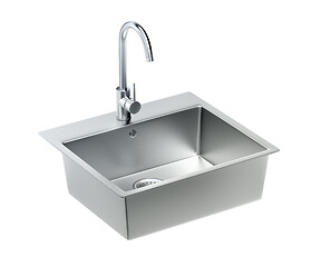 Image showing Silver sink and faucet