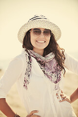 Image showing happy young woman on beach