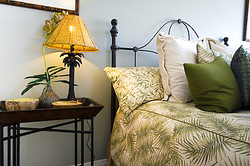 Image showing Close up on a bed in a bedroom