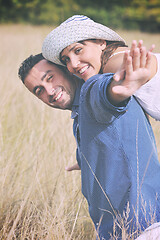 Image showing happy young couple have romantic time outdoor