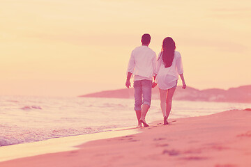 Image showing young couple  on beach have fun