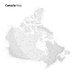 Image showing Canada map in blockchain technology network style.