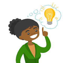 Image showing African business woman having business idea.