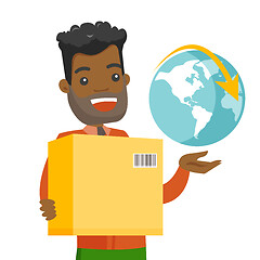 Image showing Business worker of international delivery service.