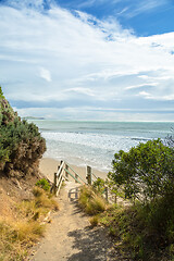 Image showing boulders at the beach of Moeraki New Zealand