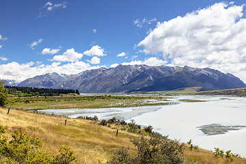 Image showing Rakaia River scenery in south New Zealand