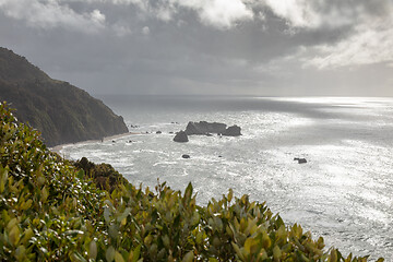 Image showing rough coast at New Zealand south