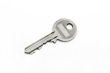 Image showing Silver classical key isolated on white background