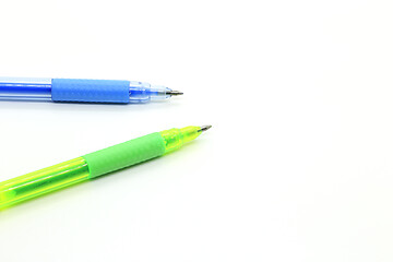 Image showing Colorful gel pens on a white background