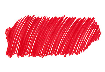 Image showing Abstract bright red touches texture on white