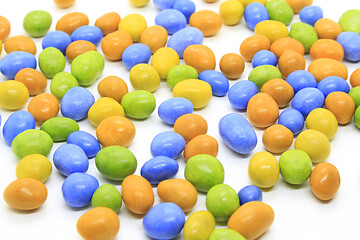 Image showing Multicolored glazed chocolate candies 