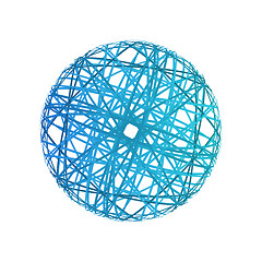 Image showing Abstract sphere from color lines 