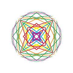 Image showing Abstract shape with colorful lines pattern 