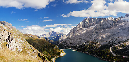 Image showing Fedaia lake in Dolomites