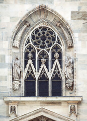 Image showing Window of a gothic cathedral in Milan