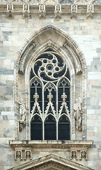 Image showing Window of a gothic cathedral in Milan