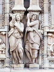 Image showing Statue on the wall of Milan cathedral