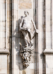 Image showing Statue on the wall of Milan cathedral