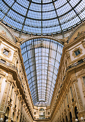 Image showing ITALY, MILAN - SEPTEMBER 27, 2014 - Ceiling of galleria Vittorio Emanuele II in Milan