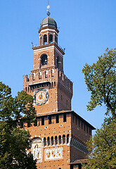 Image showing Sforza Castle tower, Milan