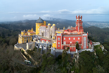 Image showing Pena Palace at morning in Sintra