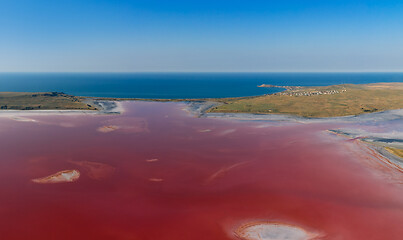 Image showing Pink Chokrak lake near Black Sea