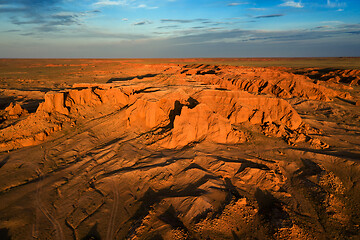 Image showing Bayanzag flaming cliffs in Mongolia