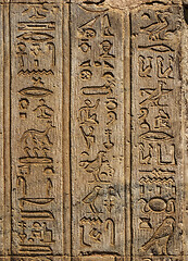 Image showing ancient egypt hieroglyphics on wall