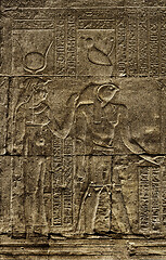 Image showing Hieroglyphic carvings in ancient temple