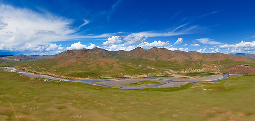 Image showing Aerial view of Orkhon valley Mongolia