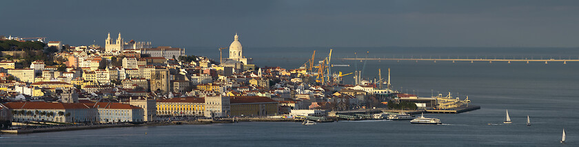 Image showing Liisbon old city center at sunset