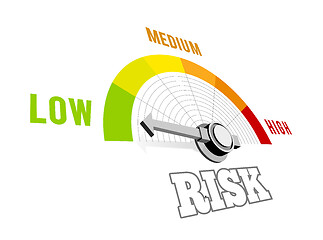 Image showing Low risk speedometer vector 3d illustration on white